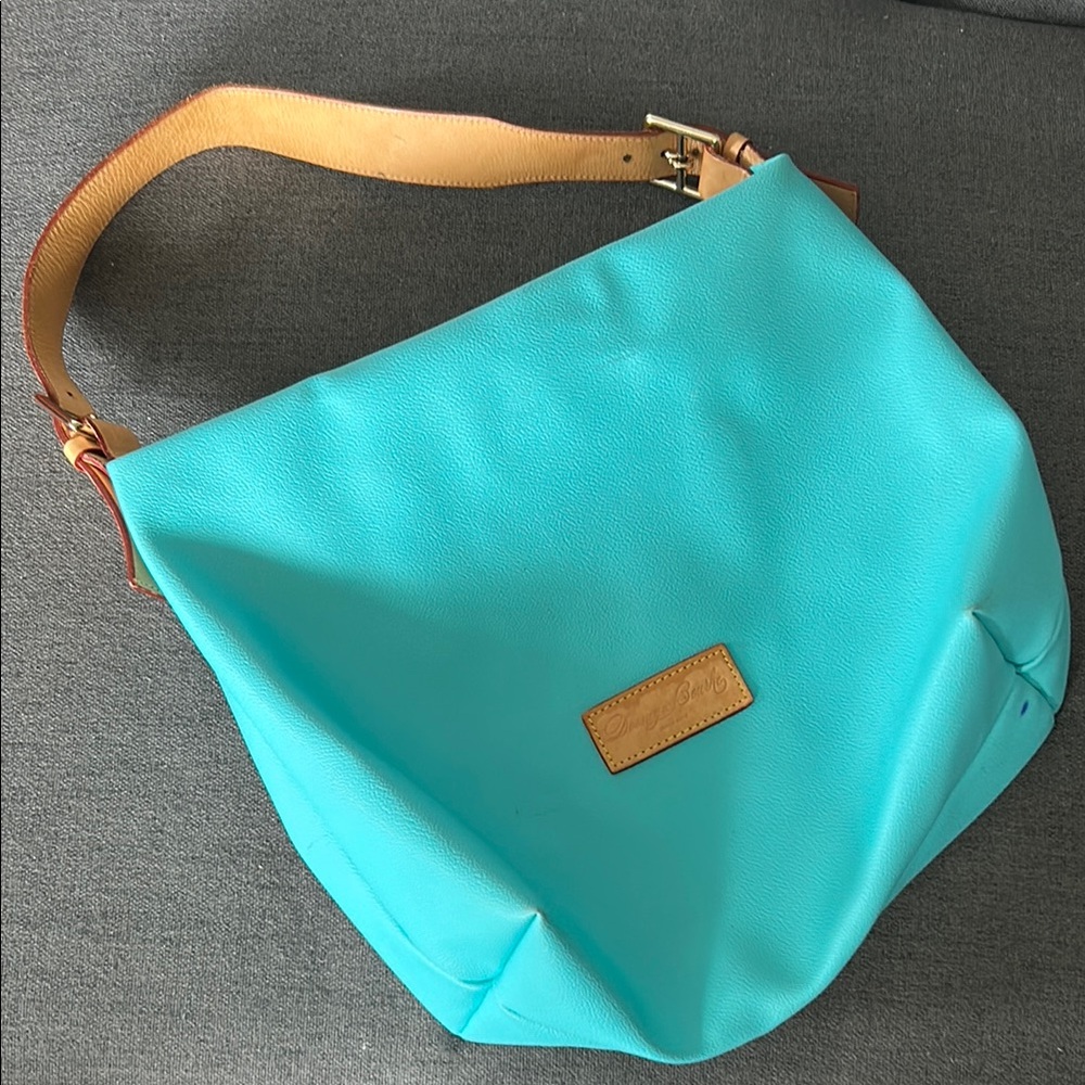 Aqua Leather Shoulder Bag